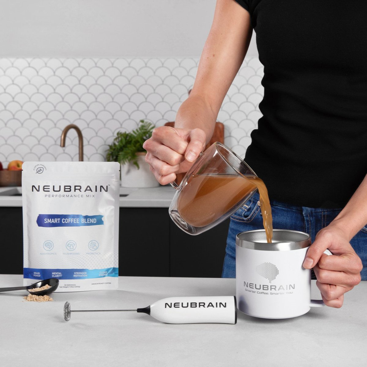 NEUBRAIN Smart Coffee being prepared in a daily coffee ritual