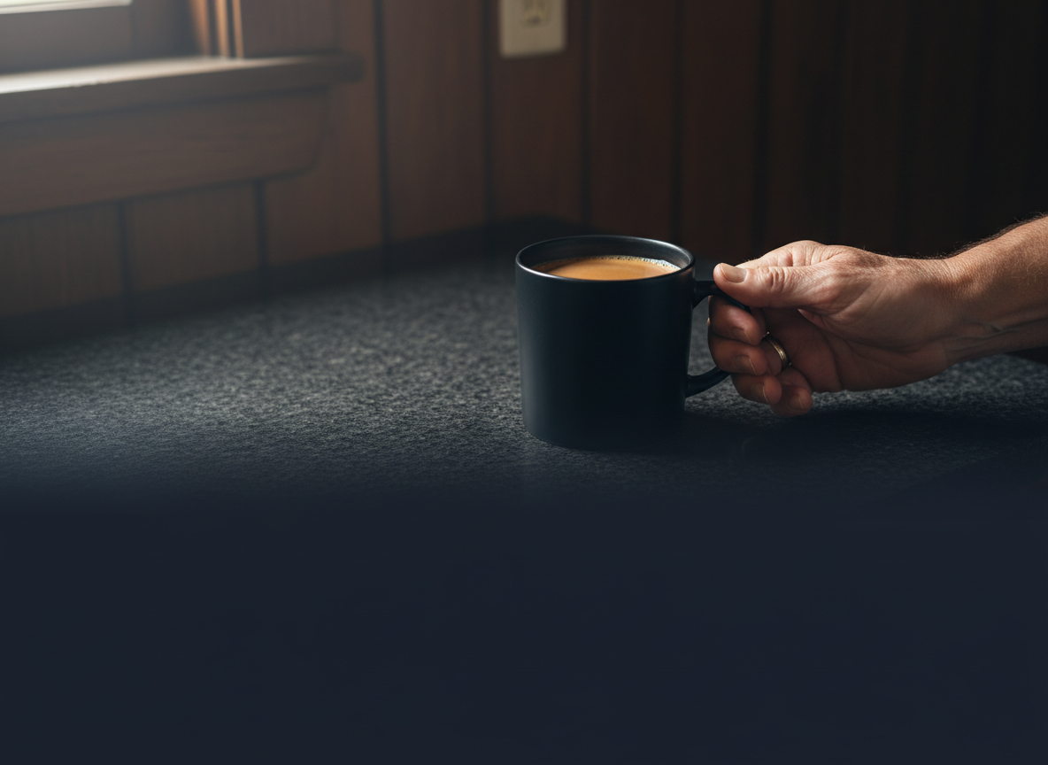 A simple black coffee in a ceramic mug