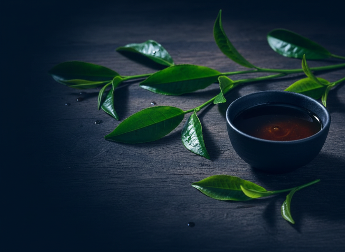 Green tea leaves